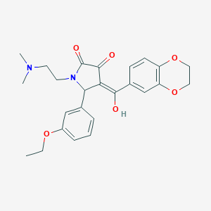 molecular formula C25H28N2O6 B265405 4-(2,3-dihydro-1,4-benzodioxin-6-ylcarbonyl)-1-[2-(dimethylamino)ethyl]-5-(3-ethoxyphenyl)-3-hydroxy-1,5-dihydro-2H-pyrrol-2-one 