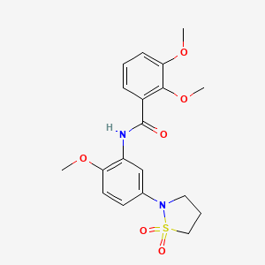 molecular formula C19H22N2O6S B2654056 N-(5-(1,1-dioxidoisothiazolidin-2-yl)-2-methoxyphenyl)-2,3-dimethoxybenzamide CAS No. 946339-02-2