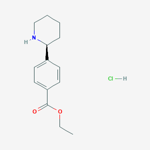 molecular formula C14H20ClNO2 B2654057 Ethyl (S)-4-(piperidin-2-yl)benzoate hydrochloride CAS No. 1388117-52-9