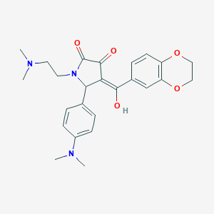molecular formula C25H29N3O5 B265406 4-(2,3-dihydro-1,4-benzodioxin-6-ylcarbonyl)-1-[2-(dimethylamino)ethyl]-5-[4-(dimethylamino)phenyl]-3-hydroxy-1,5-dihydro-2H-pyrrol-2-one 
