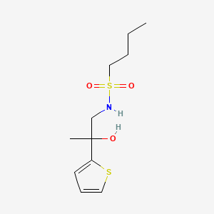 molecular formula C11H19NO3S2 B2654063 N-(2-hydroxy-2-(thiophen-2-yl)propyl)butane-1-sulfonamide CAS No. 1351609-25-0