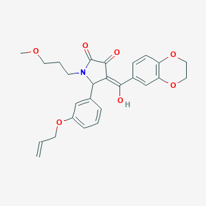 molecular formula C26H27NO7 B265407 5-[3-(allyloxy)phenyl]-4-(2,3-dihydro-1,4-benzodioxin-6-ylcarbonyl)-3-hydroxy-1-(3-methoxypropyl)-1,5-dihydro-2H-pyrrol-2-one 