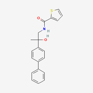 molecular formula C20H19NO2S B2654074 N-(2-([1,1'-联苯]-4-基)-2-羟基丙基)噻吩-2-甲酰胺 CAS No. 1396883-65-0