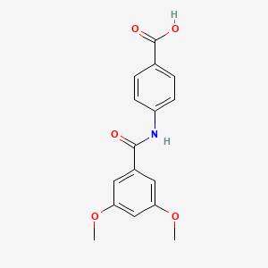 molecular formula C16H15NO5 B2654078 4-[(3,5-Dimethoxybenzoyl)amino]benzoic acid CAS No. 54057-47-5