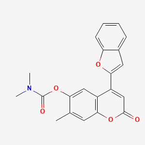 molecular formula C21H17NO5 B2654084 4-(1-benzofuran-2-yl)-7-methyl-2-oxo-2H-chromen-6-yl dimethylcarbamate CAS No. 898406-14-9