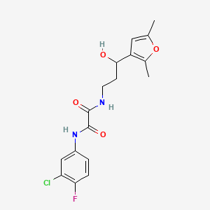 N1-(3-chloro-4-fluorophenyl)-N2-(3-(2,5-dimethylfuran-3-yl)-3-hydroxypropyl)oxalamide