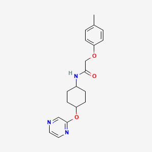molecular formula C19H23N3O3 B2654093 N-((1r,4r)-4-(吡嗪-2-yloxy)环己基)-2-(对甲苯氧基)乙酰胺 CAS No. 2034437-02-8