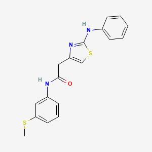 molecular formula C18H17N3OS2 B2654095 N-(3-(甲硫基)苯基)-2-(2-(苯氨基)噻唑-4-基)乙酰胺 CAS No. 1105231-03-5