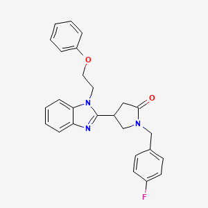 molecular formula C26H24FN3O2 B2654096 1-(4-氟苄基)-4-[1-(2-苯氧基乙基)-1H-苯并咪唑-2-基]吡咯烷-2-酮 CAS No. 915189-04-7