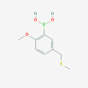 molecular formula C9H13BO3S B2654099 {2-Methoxy-5-[(methylsulfanyl)methyl]phenyl}boronic acid CAS No. 1334684-23-9