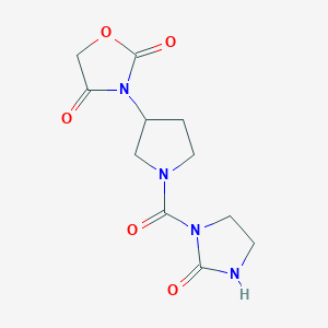 molecular formula C11H14N4O5 B2654102 3-(1-(2-Oxoimidazolidine-1-carbonyl)pyrrolidin-3-yl)oxazolidine-2,4-dione CAS No. 2034314-71-9