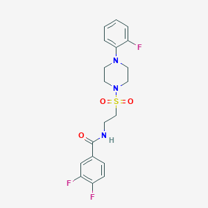 molecular formula C19H20F3N3O3S B2654119 3,4-二氟-N-(2-((4-(2-氟苯基)哌嗪-1-基)磺酰基)乙基)苯甲酰胺 CAS No. 897613-60-4