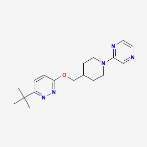 molecular formula C18H25N5O B2654125 3-Tert-butyl-6-[(1-pyrazin-2-ylpiperidin-4-yl)methoxy]pyridazine CAS No. 2320515-64-6