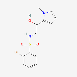 molecular formula C13H15BrN2O3S B2654126 2-bromo-N-(2-hydroxy-2-(1-methyl-1H-pyrrol-2-yl)ethyl)benzenesulfonamide CAS No. 1448047-89-9