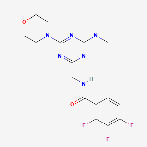 molecular formula C17H19F3N6O2 B2654128 N-((4-(二甲氨基)-6-吗啉-1,3,5-三嗪-2-基)甲基)-2,3,4-三氟苯甲酰胺 CAS No. 2034551-13-6