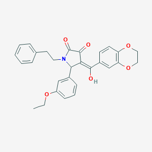 molecular formula C29H27NO6 B265413 4-(2,3-dihydro-1,4-benzodioxin-6-ylcarbonyl)-5-(3-ethoxyphenyl)-3-hydroxy-1-(2-phenylethyl)-1,5-dihydro-2H-pyrrol-2-one 