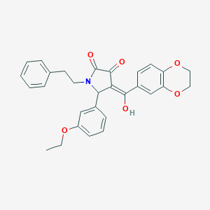 4-(2,3-dihydro-1,4-benzodioxin-6-ylcarbonyl)-5-(3-ethoxyphenyl)-3-hydroxy-1-(2-phenylethyl)-1,5-dihydro-2H-pyrrol-2-one