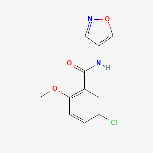 molecular formula C11H9ClN2O3 B2654135 5-chloro-N-(isoxazol-4-yl)-2-methoxybenzamide CAS No. 1396872-25-5
