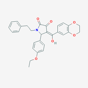 molecular formula C29H27NO6 B265414 4-(2,3-dihydro-1,4-benzodioxin-6-ylcarbonyl)-5-(4-ethoxyphenyl)-3-hydroxy-1-(2-phenylethyl)-1,5-dihydro-2H-pyrrol-2-one 