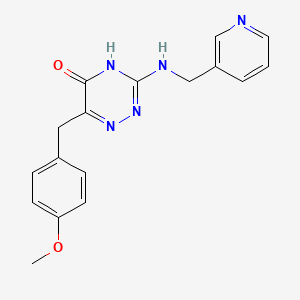 molecular formula C17H17N5O2 B2654141 6-(4-methoxybenzyl)-3-((pyridin-3-ylmethyl)amino)-1,2,4-triazin-5(4H)-one CAS No. 905780-93-0