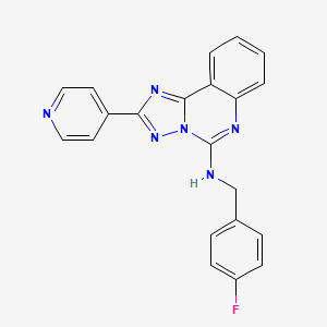 molecular formula C21H15FN6 B2654143 N-[(4-fluorophenyl)methyl]-2-pyridin-4-yl-[1,2,4]triazolo[1,5-c]quinazolin-5-amine CAS No. 902944-87-0