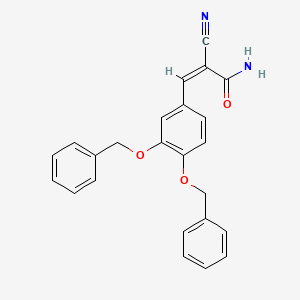 molecular formula C24H20N2O3 B2654149 (Z)-3-[3,4-bis(phenylmethoxy)phenyl]-2-cyanoprop-2-enamide CAS No. 387844-16-8