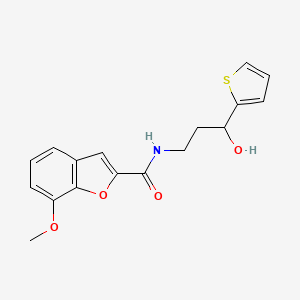 molecular formula C17H17NO4S B2654150 N-(3-hydroxy-3-(thiophen-2-yl)propyl)-7-methoxybenzofuran-2-carboxamide CAS No. 1421523-98-9