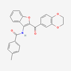 molecular formula C25H19NO5 B2654152 N-[2-(2,3-dihydro-1,4-benzodioxine-6-carbonyl)-1-benzofuran-3-yl]-4-methylbenzamide CAS No. 886185-57-5