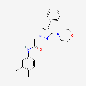 molecular formula C23H26N4O2 B2654154 N-(3,4-二甲苯基)-2-(3-吗啉-4-苯基-1H-吡唑-1-基)乙酰胺 CAS No. 1286703-29-4