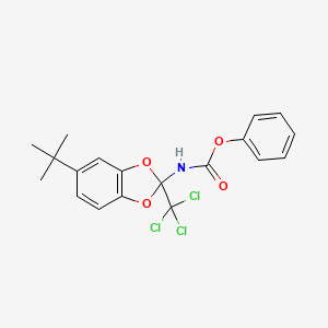 molecular formula C19H18Cl3NO4 B2654156 Phenyl (5-(tert-butyl)-2-(trichloromethyl)benzo[d][1,3]dioxol-2-yl)carbamate CAS No. 321679-64-5