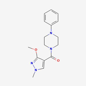 molecular formula C16H20N4O2 B2654158 （3-甲氧基-1-甲基-1H-吡唑-4-基）（4-苯基哌嗪-1-基）甲苯酮 CAS No. 1014049-19-4