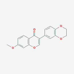 molecular formula C18H14O5 B2654159 3-(2,3-Dihydro-1,4-benzodioxin-6-yl)-7-methoxychromen-4-one CAS No. 96754-83-5