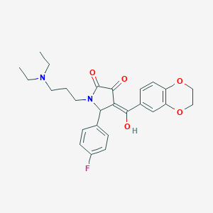 molecular formula C26H29FN2O5 B265416 1-[3-(diethylamino)propyl]-4-(2,3-dihydro-1,4-benzodioxin-6-ylcarbonyl)-5-(4-fluorophenyl)-3-hydroxy-1,5-dihydro-2H-pyrrol-2-one 