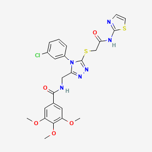 N-((4-(3-chlorophenyl)-5-((2-oxo-2-(thiazol-2-ylamino)ethyl)thio)-4H-1,2,4-triazol-3-yl)methyl)-3,4,5-trimethoxybenzamide