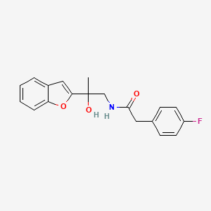 molecular formula C19H18FNO3 B2654164 N-(2-(苯并呋喃-2-基)-2-羟基丙基)-2-(4-氟苯基)乙酰胺 CAS No. 2034599-98-7
