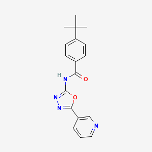 molecular formula C18H18N4O2 B2654167 4-tert-butyl-N-(5-pyridin-3-yl-1,3,4-oxadiazol-2-yl)benzamide CAS No. 887893-62-1