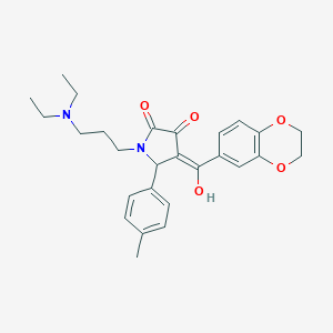 molecular formula C27H32N2O5 B265417 1-[3-(diethylamino)propyl]-4-(2,3-dihydro-1,4-benzodioxin-6-ylcarbonyl)-3-hydroxy-5-(4-methylphenyl)-1,5-dihydro-2H-pyrrol-2-one 