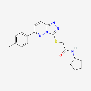 molecular formula C19H21N5OS B2654178 N-cyclopentyl-2-((6-(p-tolyl)-[1,2,4]triazolo[4,3-b]pyridazin-3-yl)thio)acetamide CAS No. 894063-23-1