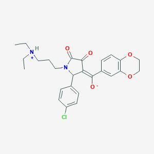 molecular formula C26H29ClN2O5 B265418 (E)-{2-(4-chlorophenyl)-1-[3-(diethylammonio)propyl]-4,5-dioxopyrrolidin-3-ylidene}(2,3-dihydro-1,4-benzodioxin-6-yl)methanolate 