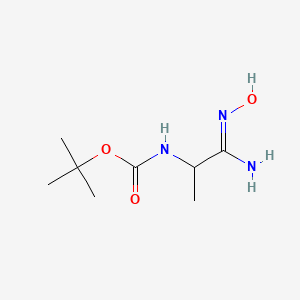 molecular formula C8H17N3O3 B2654185 tert-butyl N-[1-(N'-hydroxycarbamimidoyl)ethyl]carbamate CAS No. 657423-49-9