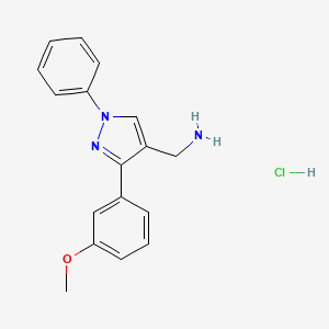 molecular formula C17H18ClN3O B2654186 1-[3-(3-methoxyphenyl)-1-phenyl-1H-pyrazol-4-yl]methanamine hydrochloride CAS No. 2194451-04-0