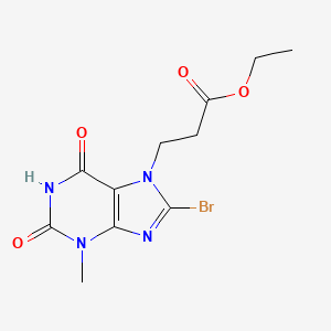 ethyl 3-(8-bromo-3-methyl-2,6-dioxo-2,3-dihydro-1H-purin-7(6H)-yl)propanoate