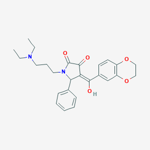 molecular formula C26H30N2O5 B265419 1-[3-(diethylamino)propyl]-4-(2,3-dihydro-1,4-benzodioxin-6-ylcarbonyl)-3-hydroxy-5-phenyl-1,5-dihydro-2H-pyrrol-2-one 
