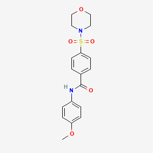 molecular formula C18H20N2O5S B2654191 N-(4-甲氧基苯基)-4-(吗啉磺酰基)苯甲酰胺 CAS No. 325977-85-3