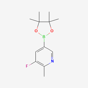 molecular formula C12H17BFNO2 B2654195 3-Fluoro-2-methyl-5-(4,4,5,5-tetramethyl-1,3,2-dioxaborolan-2-yl)pyridine CAS No. 1220696-64-9