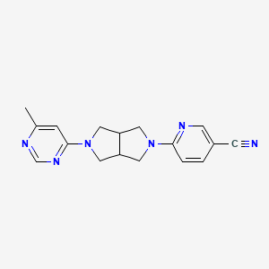 molecular formula C17H18N6 B2654204 6-[5-(6-Methylpyrimidin-4-yl)-octahydropyrrolo[3,4-c]pyrrol-2-yl]pyridine-3-carbonitrile CAS No. 2197781-78-3