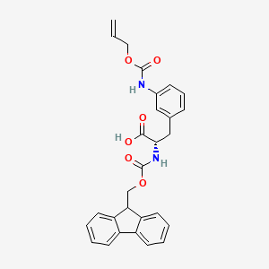 B2654211 (2S)-2-(9H-Fluoren-9-ylmethoxycarbonylamino)-3-[3-(prop-2-enoxycarbonylamino)phenyl]propanoic acid CAS No. 2418595-94-3