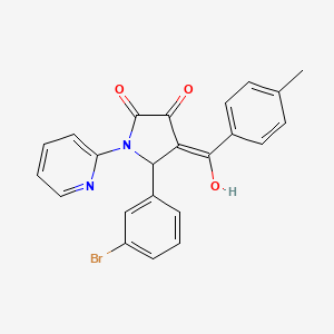 molecular formula C23H17BrN2O3 B2654221 5-(3-bromophenyl)-3-hydroxy-4-(4-methylbenzoyl)-1-(pyridin-2-yl)-1H-pyrrol-2(5H)-one CAS No. 307541-79-3