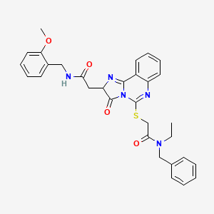 molecular formula C31H31N5O4S B2654228 2-[5-({2-[benzyl(ethyl)amino]-2-oxoethyl}thio)-3-oxo-2,3-dihydroimidazo[1,2-c]quinazolin-2-yl]-N-(2-methoxybenzyl)acetamide CAS No. 1173777-21-3