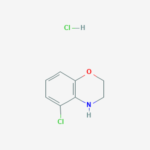 molecular formula C8H9Cl2NO B2654232 5-Chloro-3,4-dihydro-2H-benzo[b][1,4]oxazine hydrochloride CAS No. 2551115-32-1